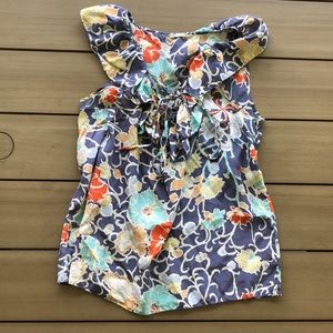 Leifsdottir silk floral tie top like new small